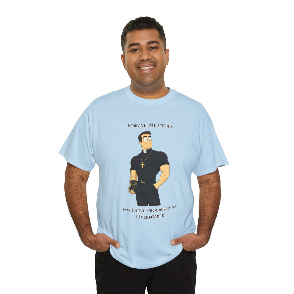 T-Shirt — "Forgive Me Father, For I Have Procrastinated" Funny Priest Cartoon Tee