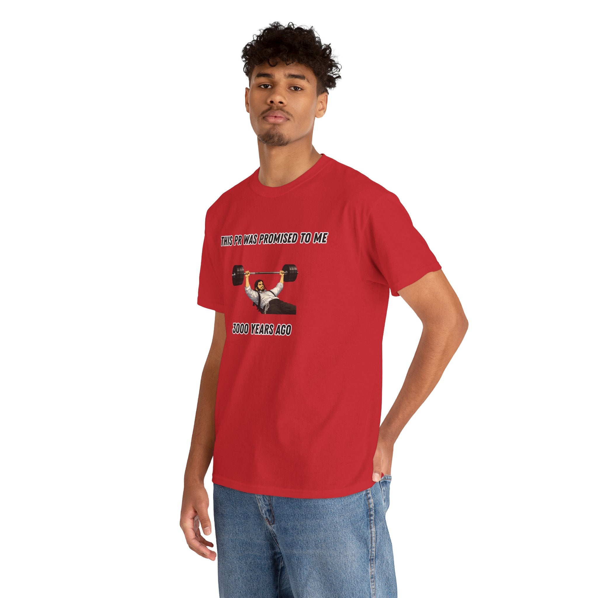 Fitness T-Shirt — "This PR Was Promised To Me 3000 Years Ago" Graphic Tee