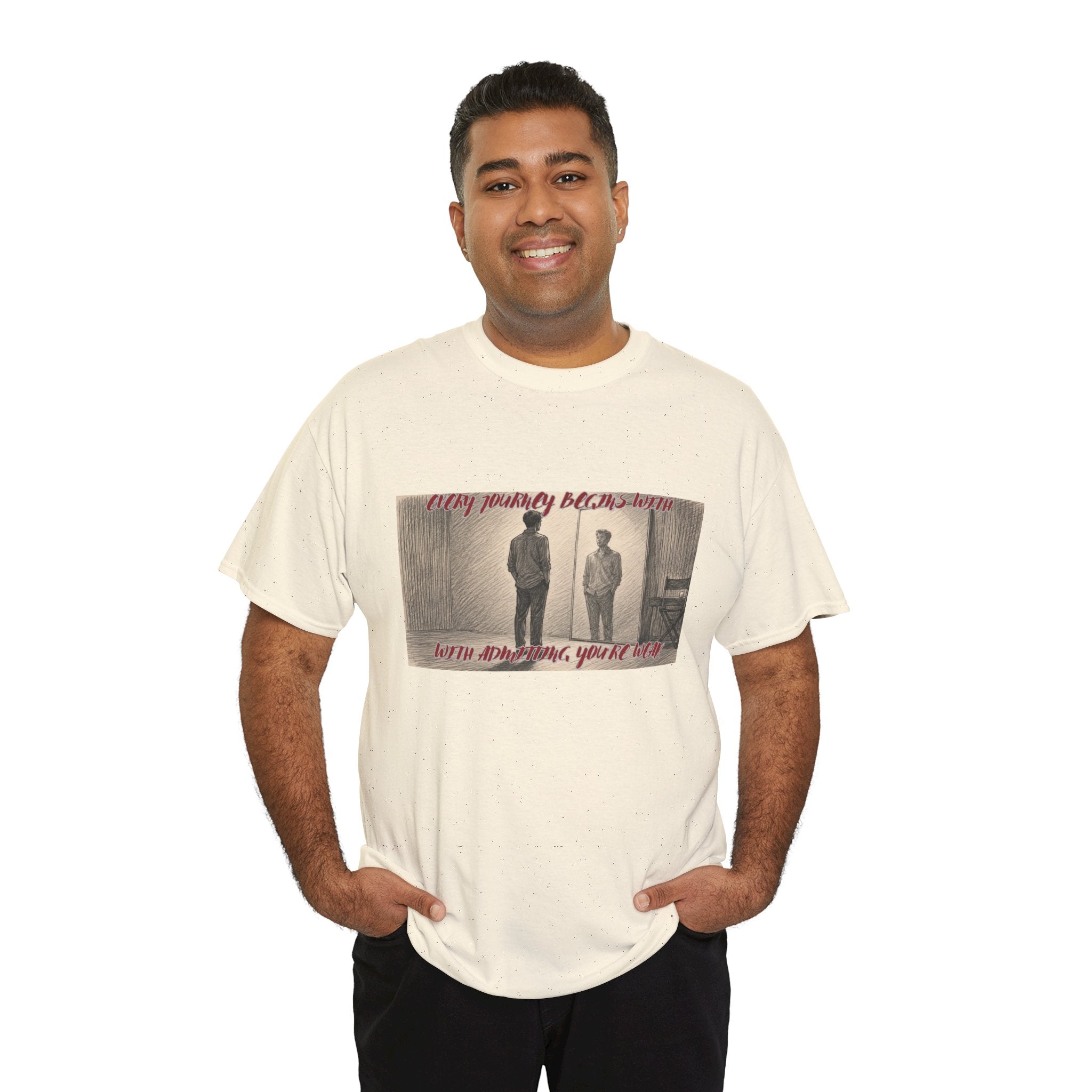 Vintage Photo Tee — “Every Journey Begins When You Start, You’ll Fly” Graphic T-Shirt