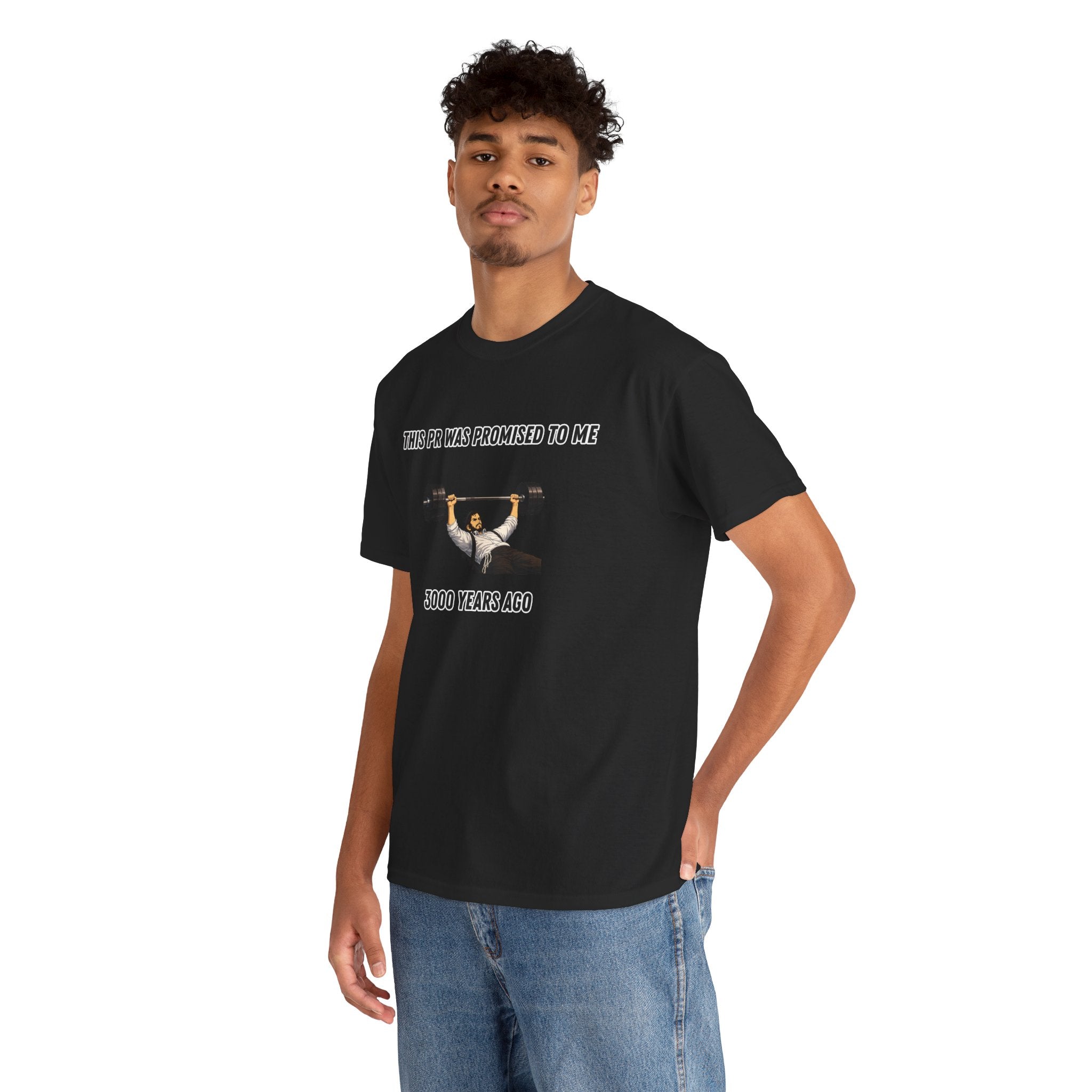 Fitness T-Shirt — "This PR Was Promised To Me 3000 Years Ago" Graphic Tee