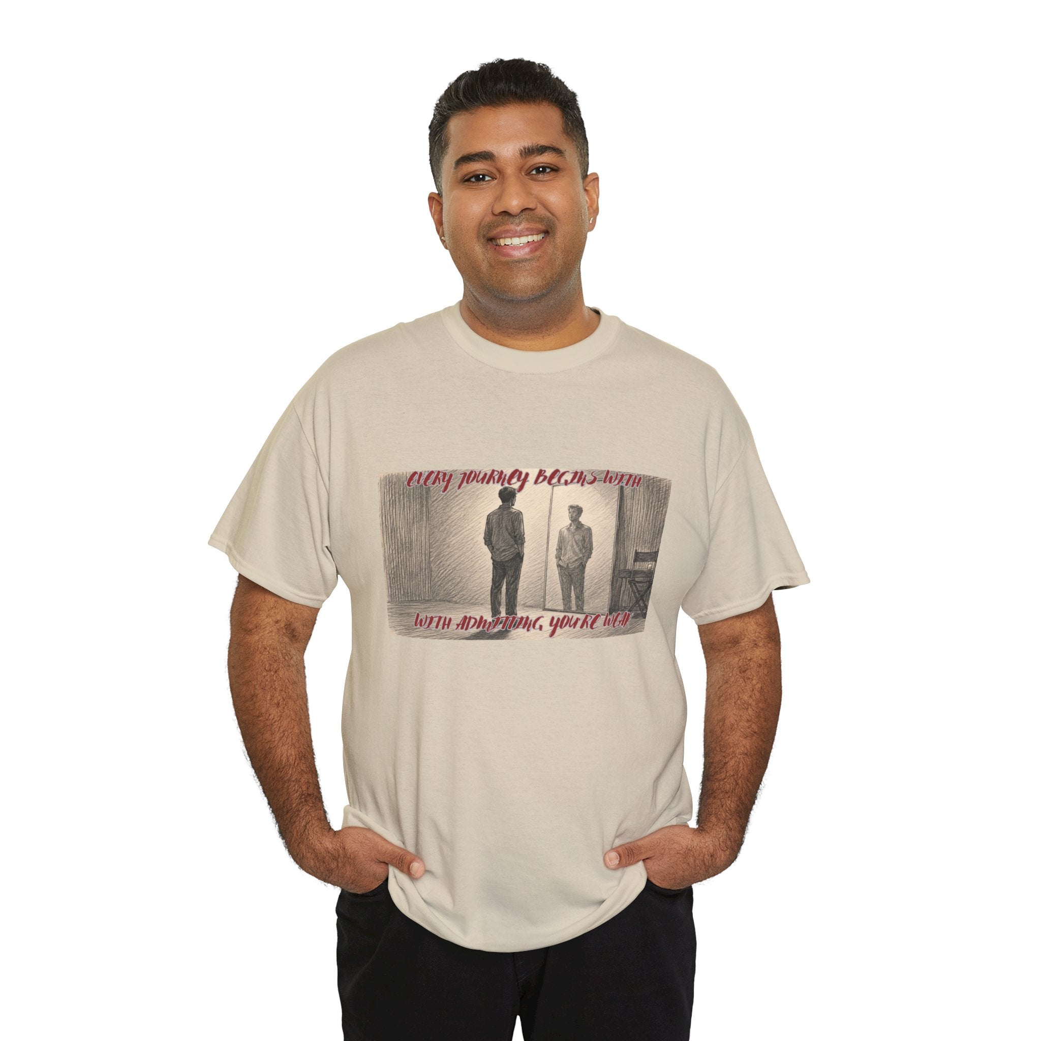 Vintage Photo Tee — “Every Journey Begins When You Start, You’ll Fly” Graphic T-Shirt