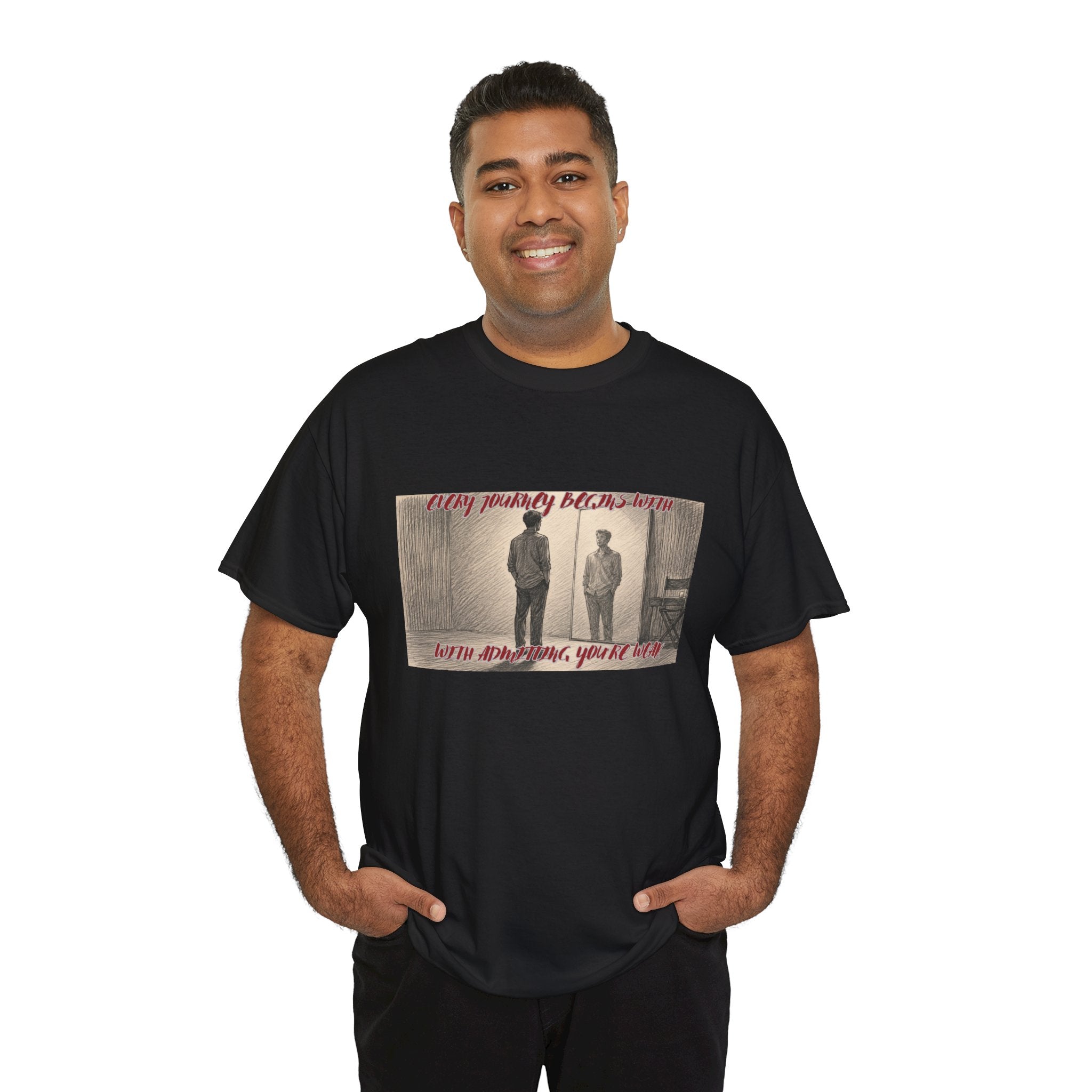 Vintage Photo Tee — “Every Journey Begins When You Start, You’ll Fly” Graphic T-Shirt