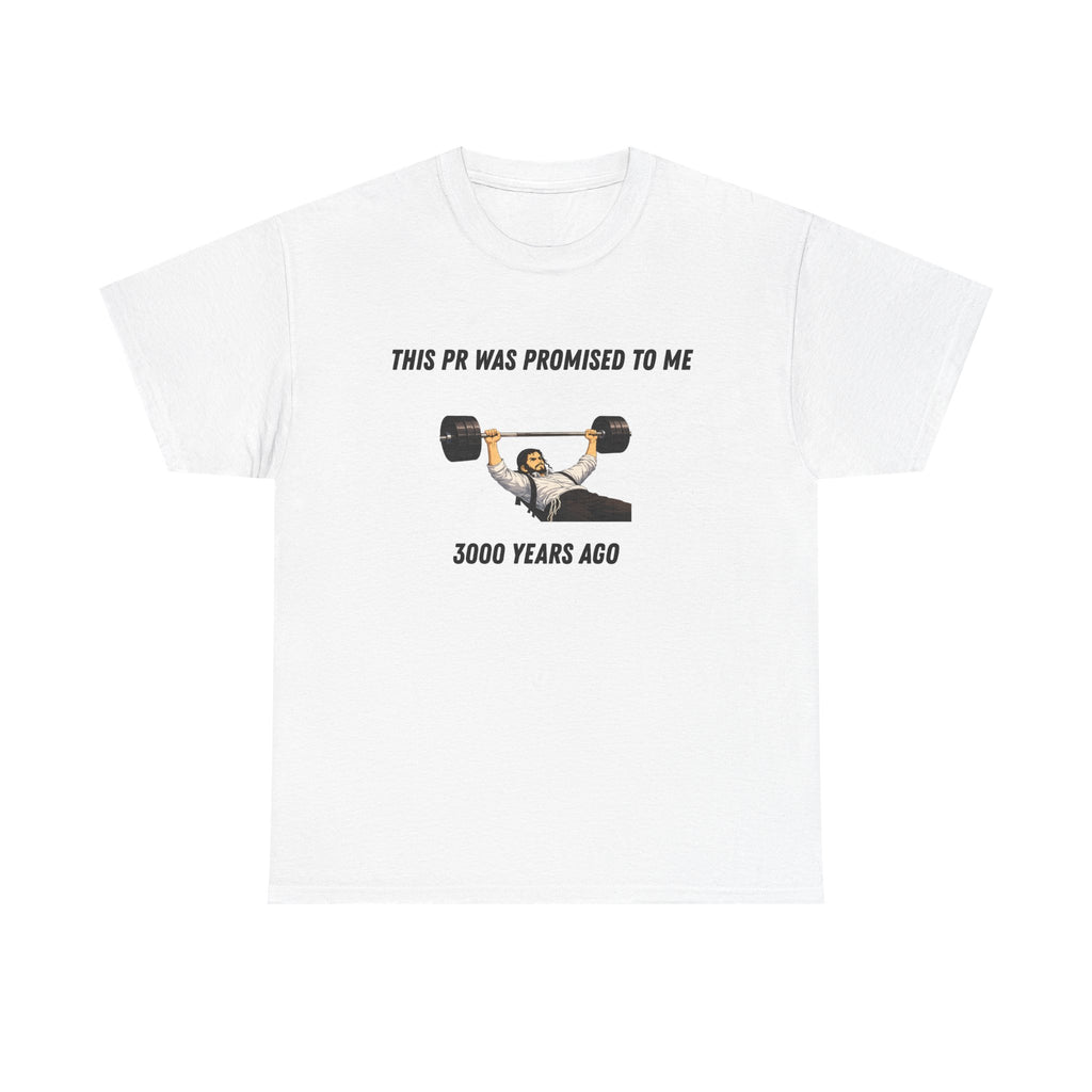 Fitness T-Shirt — "This PR Was Promised To Me 3000 Years Ago" Graphic Tee