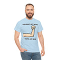 Inspirational Gym Tee — “The Weight Isn’t Heavy, You’re Just Weak” Muscle Arm Shirt