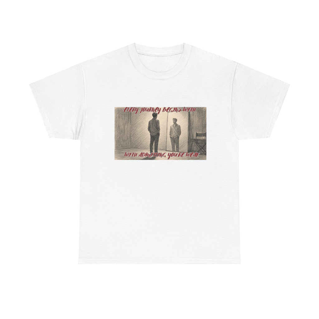 Vintage Photo Tee — “Every Journey Begins When You Start, You’ll Fly” Graphic T-Shirt