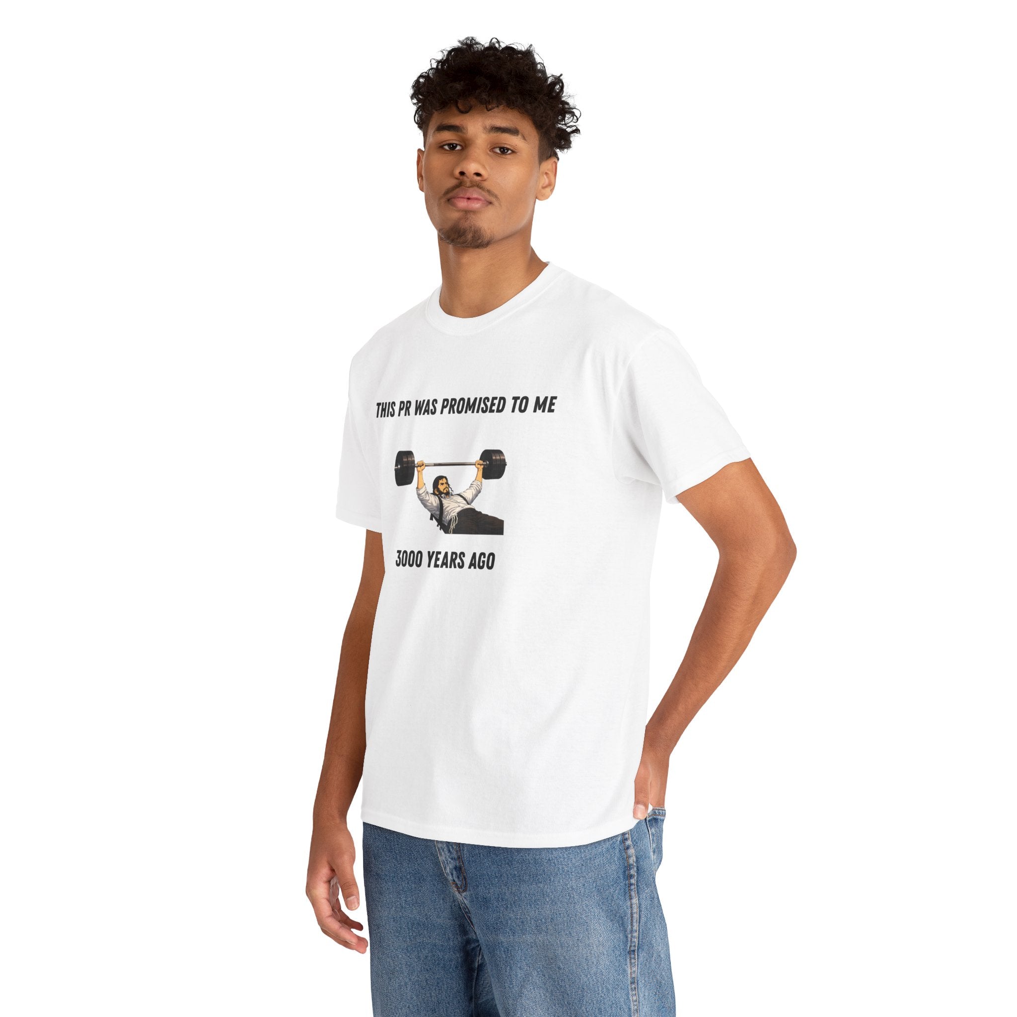 Fitness T-Shirt — "This PR Was Promised To Me 3000 Years Ago" Graphic Tee
