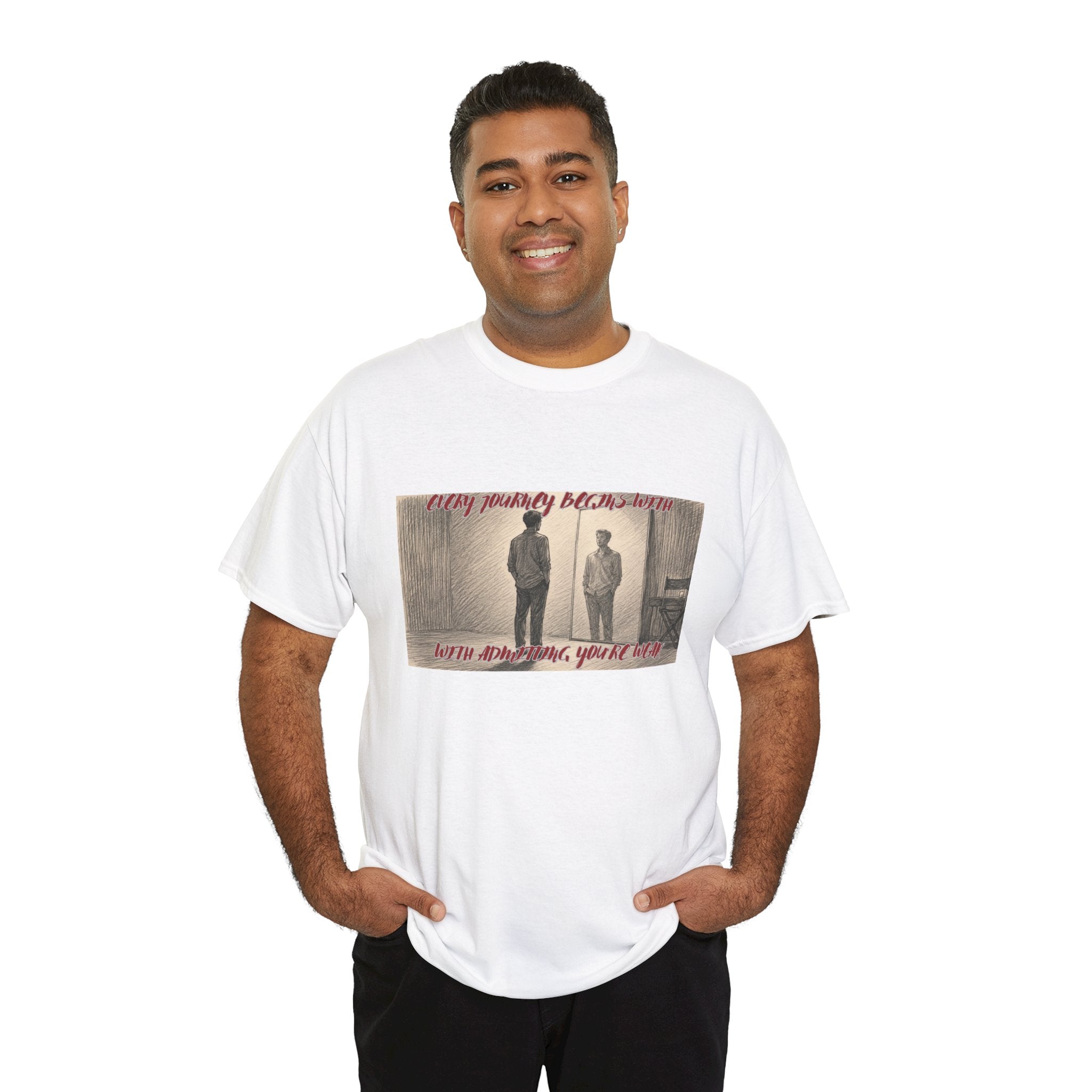 Vintage Photo Tee — “Every Journey Begins When You Start, You’ll Fly” Graphic T-Shirt