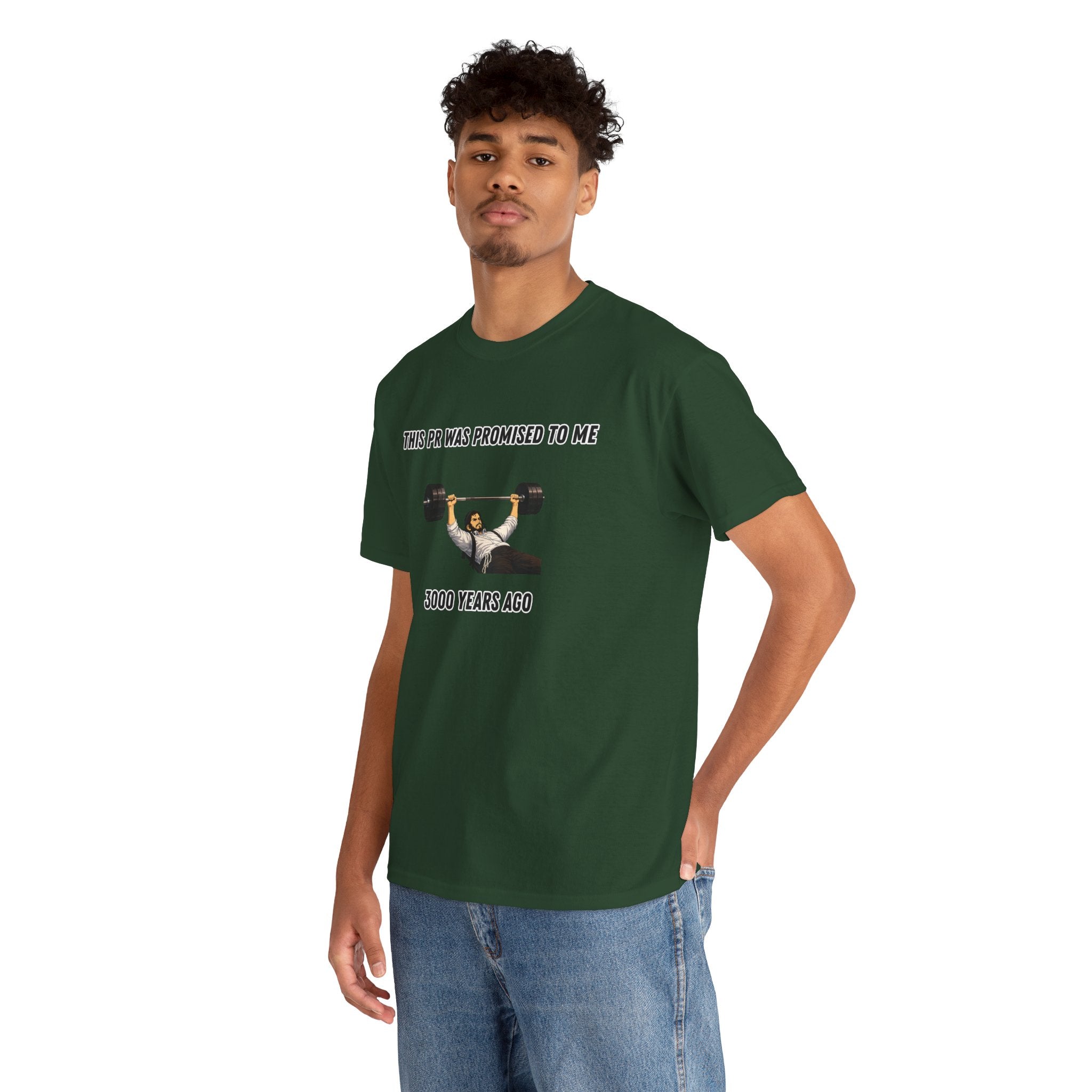 Fitness T-Shirt — "This PR Was Promised To Me 3000 Years Ago" Graphic Tee