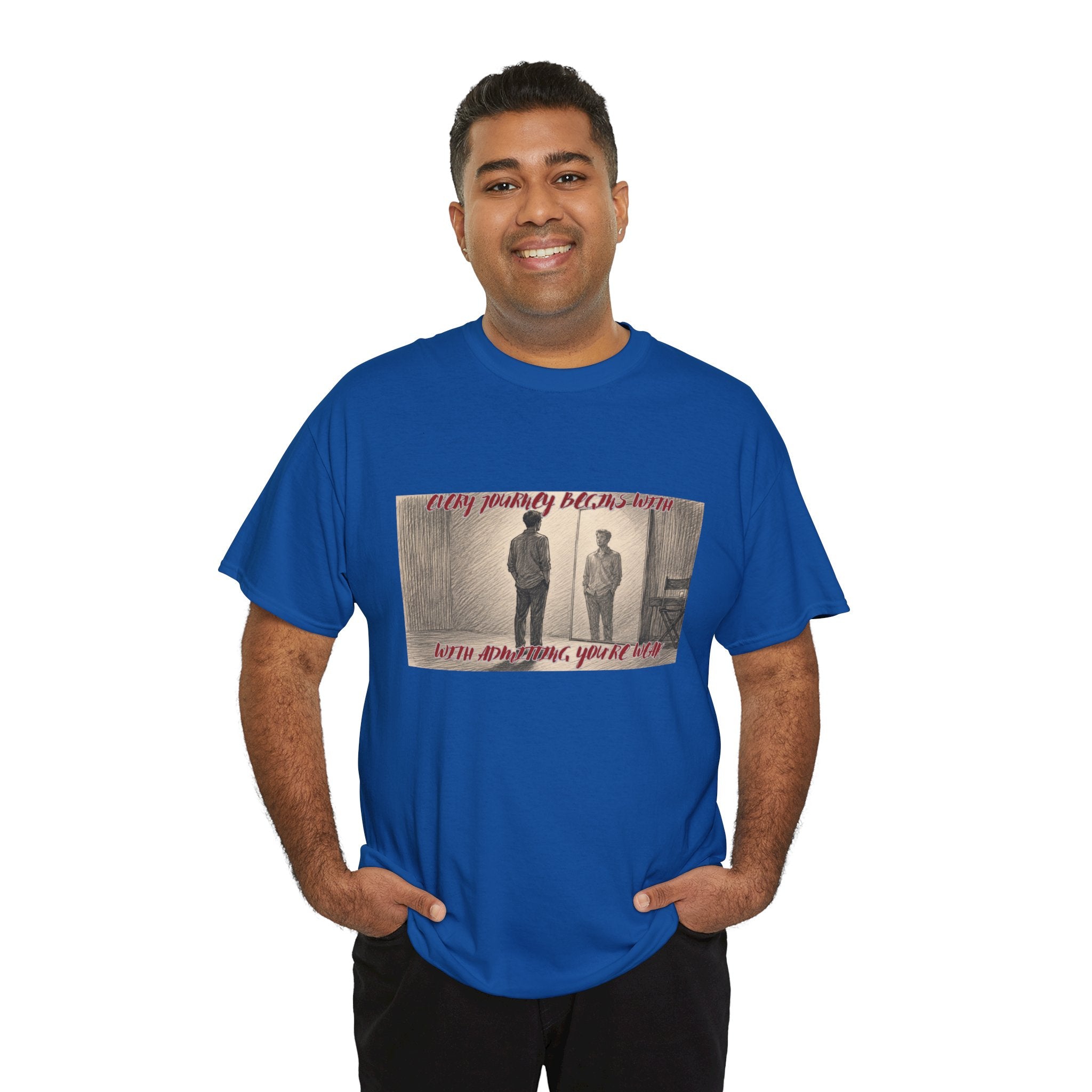 Vintage Photo Tee — “Every Journey Begins When You Start, You’ll Fly” Graphic T-Shirt